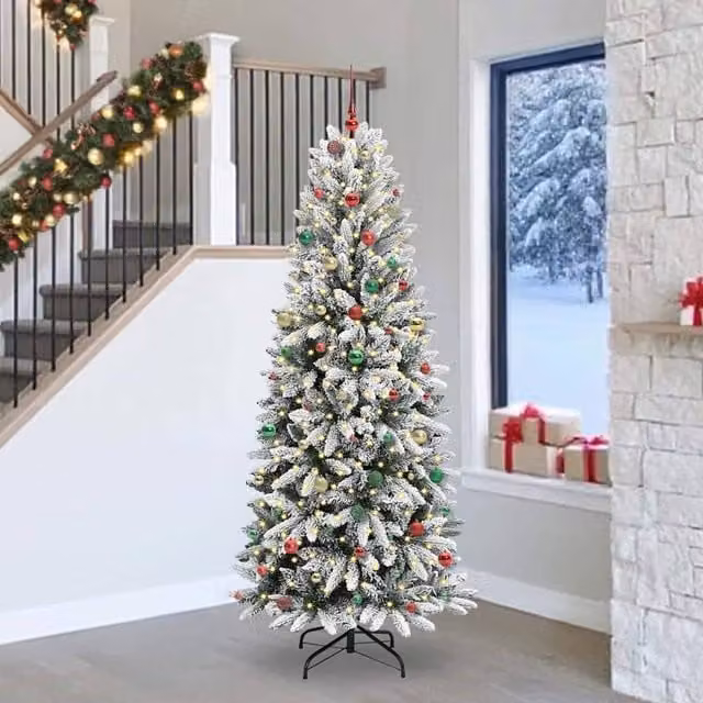 Berkfield Home Artificial Christmas Tree with 300 White LEDs, W/D/H: 93 x 93 x 240 cm