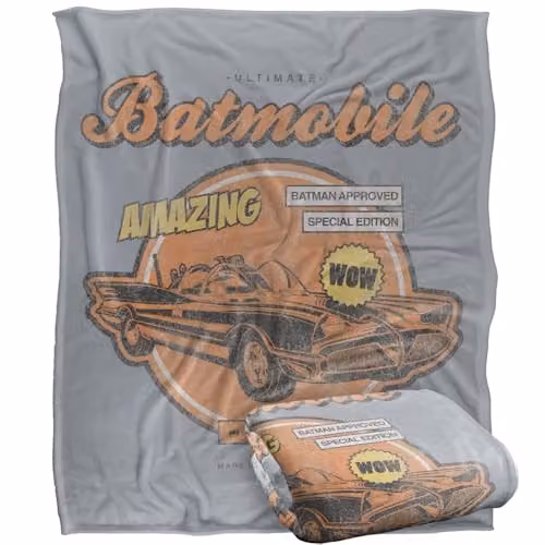 LOGOVISION Batman Batmobile Super Soft Fleece Throw Blanket, Multicolour, W: 127 cm x L: 152 cm – 1