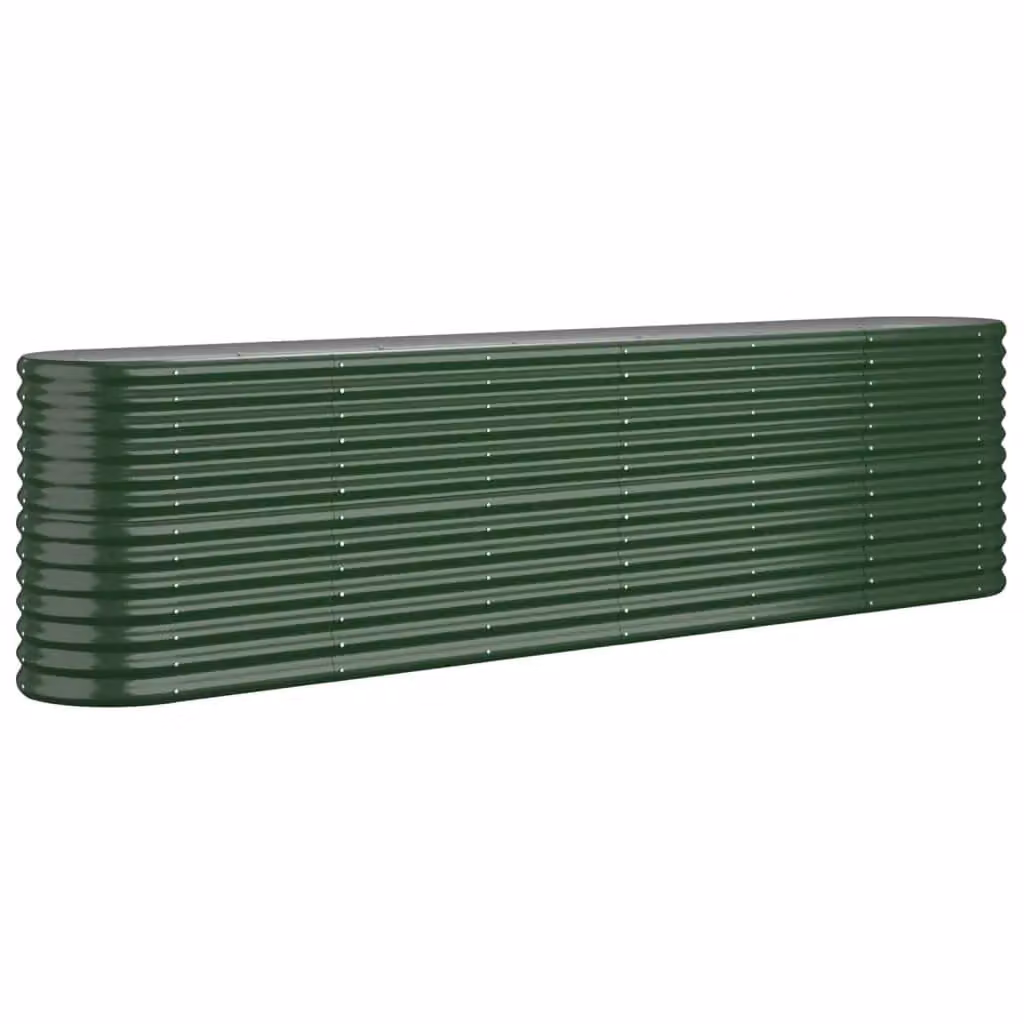 Berkfield Home Garden Raised Bed in Green Powder-coated Steel, W: 260 cm, D: 40 cm, H: 68 cm – 2