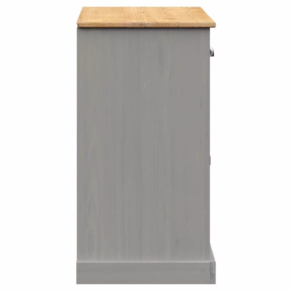 Berkfield Home VIGO Sideboard with Drawers in Grey Solid Pine Wood, W/D/H: 113 x 40 x 75 cm – 3