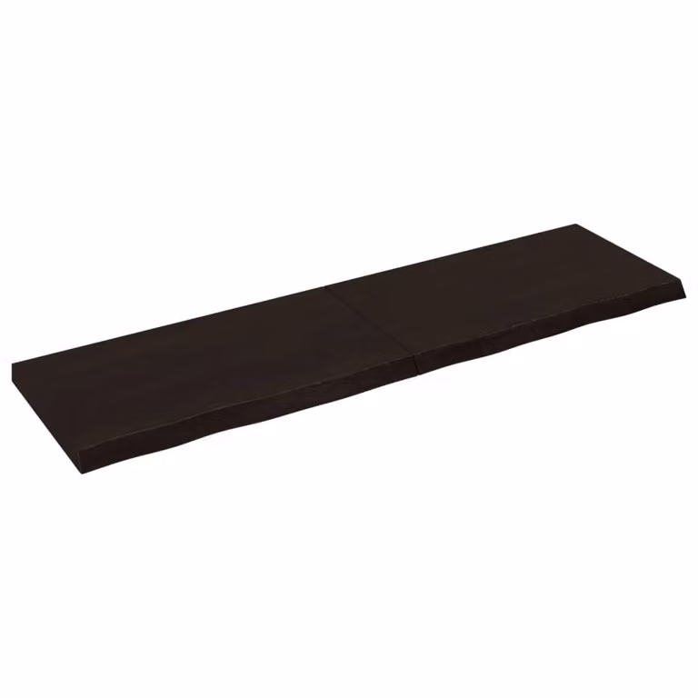 Berkfield Home Bathroom Countertop, Treated Solid Wood, Dark Brown and Grey, W: 180 cm, D: 50 cm, H: 2-6 cm