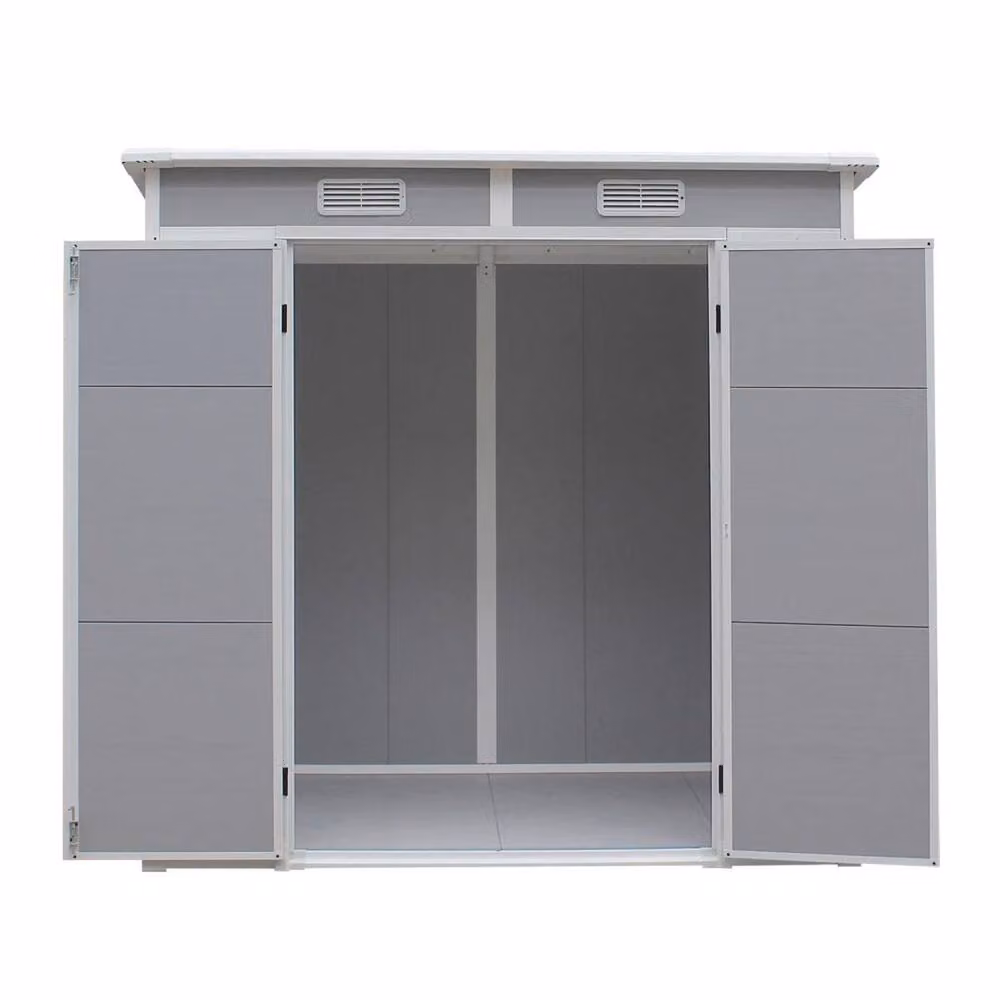 SPETLEK Plastic Garden Storage Shed with Pent Roof, Grey – 3