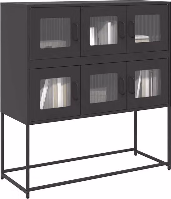 Berkfield Home Industrial Black Matt Metal Sideboard W/D/H: 100.5 x 39 x 107 cm – 1