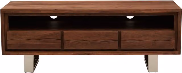Orsina Acacia Wood Three Drawer Media Unit in Brown