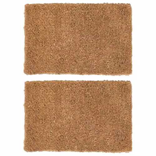 Nicola Spring Handmade Coir Door Mats, Pack of 2, Brown and Beige, W: 90 cm, D: 60 cm, H: 3 cm – 1
