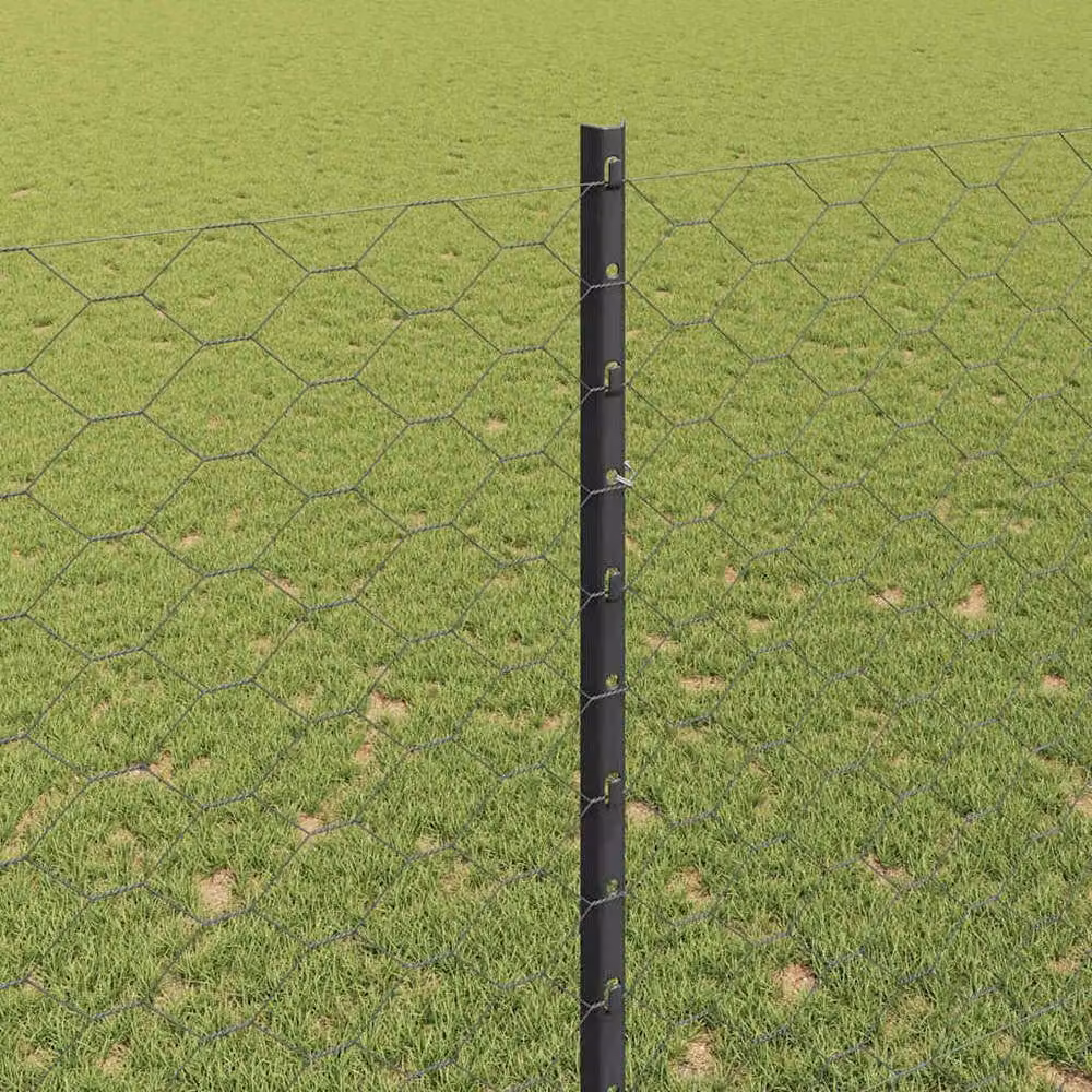Berkfield Home Garden Fence Set of 2 Grey Metal, Length: 25 m – 2