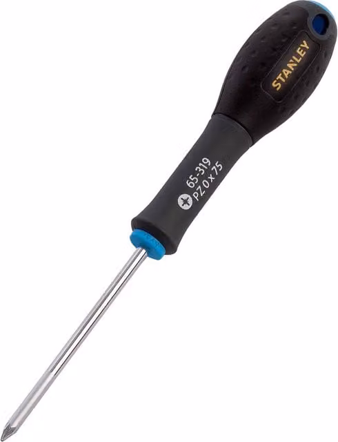 Stanley Fatmax Pozi Screwdriver in Black, Blue and Multicolour with Stainless Steel