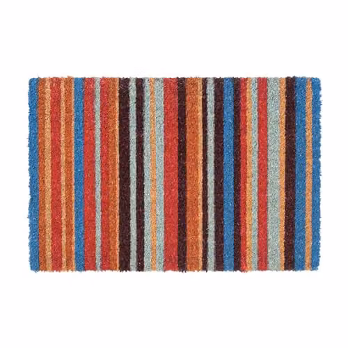 Nicola Spring Striped Coir Door Mats, Pack of 2, Multicolour, W: 90 cm, D: 60 cm – 1