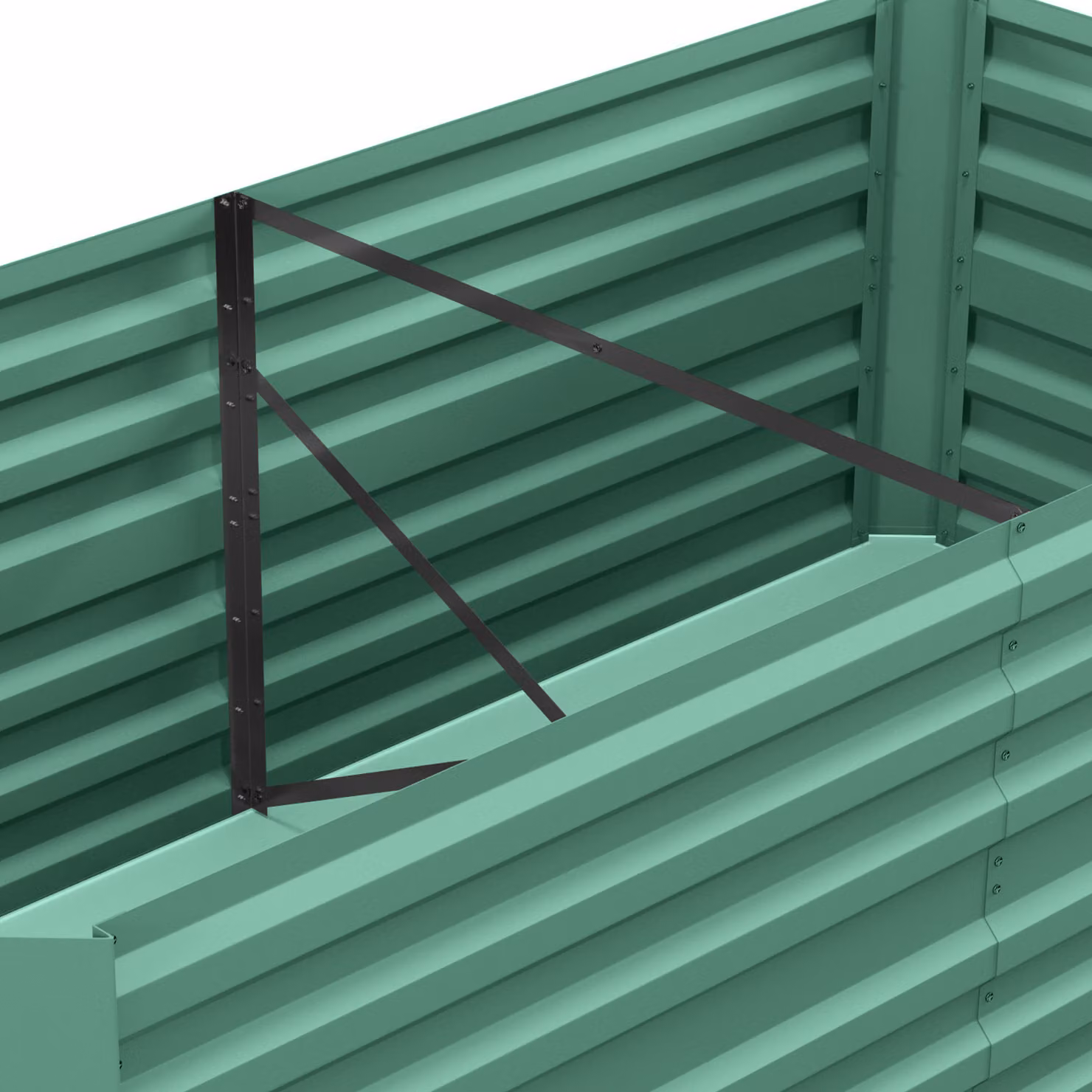 Outsunny Galvanised Steel Raised Garden Bed in Light Green, W: 180 cm, D: 90 cm, H: 59 cm – 5