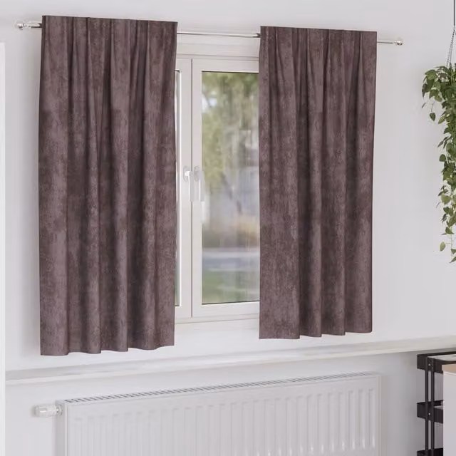 Berkfield Home Brown Velvet Eyelet Curtains, 2 Pack, H 175 cm x W 140 cm – 1