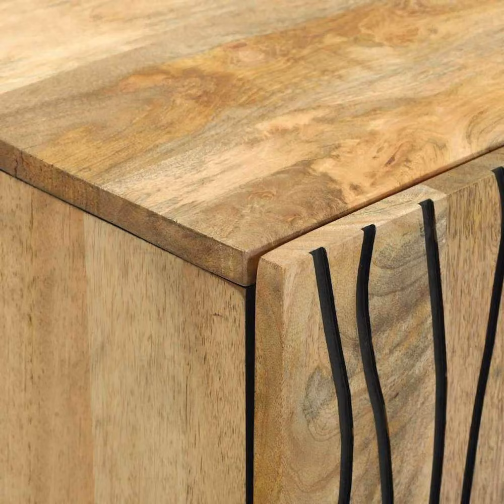 Berkfield Home Modern Sideboard in Brown, Made of Solid Mango Wood and MDF, W/D/H: 60 x 33.5 x 75 cm – 4