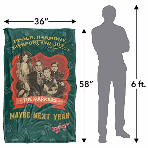 Warner Bros. A Christmas Story Christmas Card Super Soft Fleece Throw Blanket, Multicolour, W/D/H: 91 x 1 x 147 cm – 4