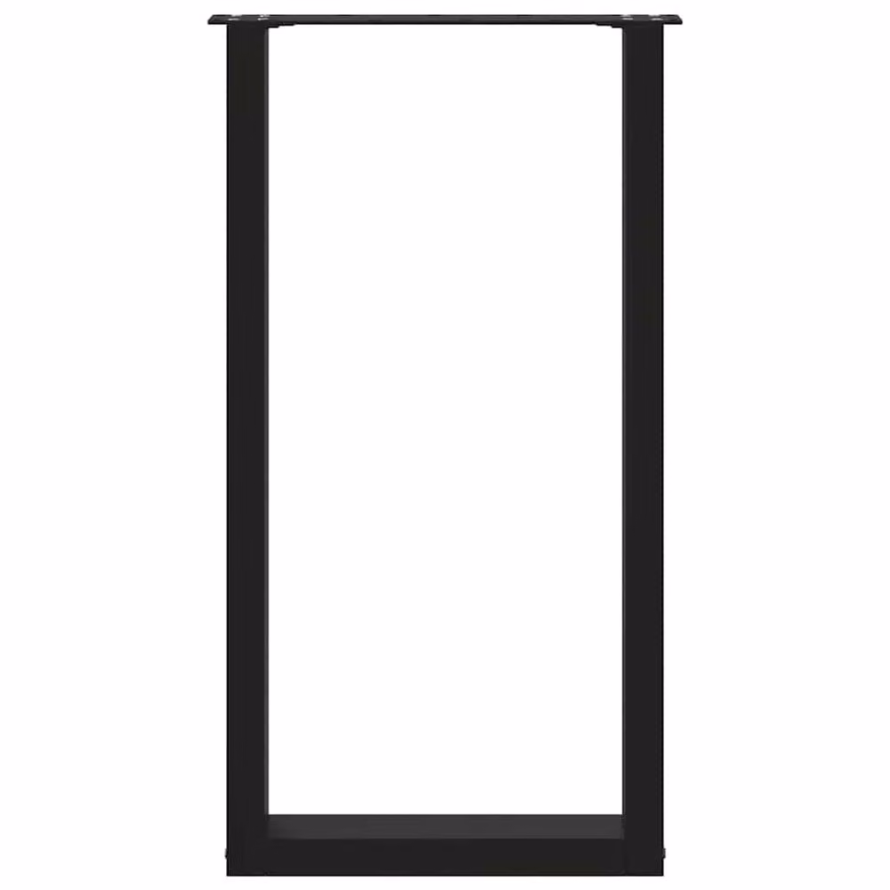 Berkfield Home U-Shaped Steel Coffee Table Legs, Black, H 50-90.5 cm x W 50 cm, 2 Pieces – 3