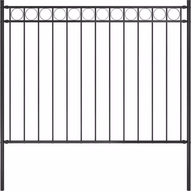 Berkfield Home Garden Steel Fence, Black, W: 170 cm, H: 120 cm – 1