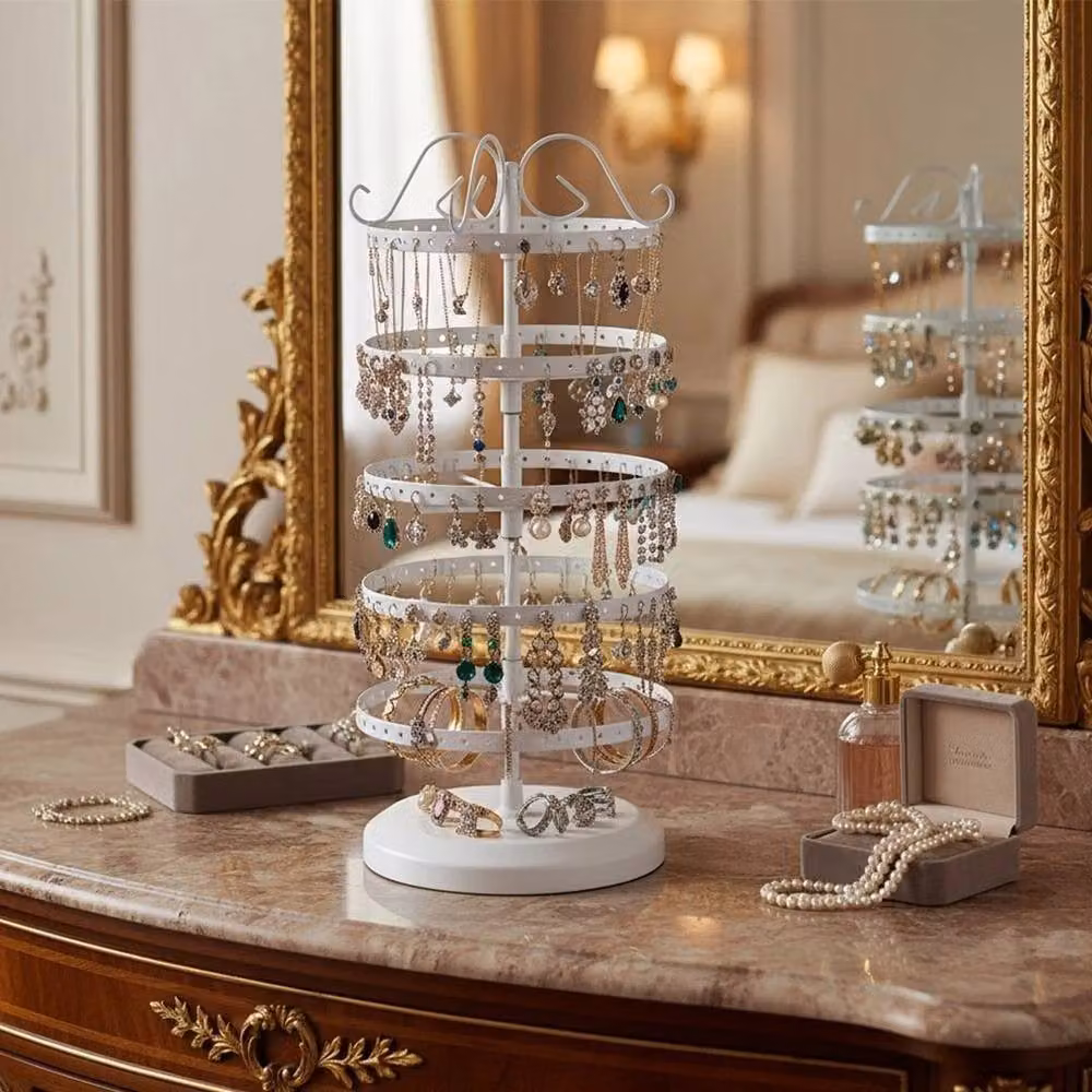 FORGEVIO White Metal Rotating Commercial Jewelry Organizer Stand – 2