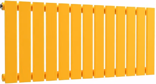 Lux Heat Single Flat Horizontal Steel Radiator in Yellow, W: 91.0 cm, H: 40.0 cm