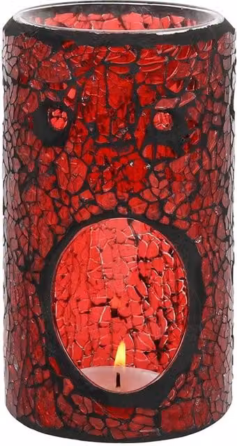 Something Different Red Pillar Glass Tealight Oil Burner – 1