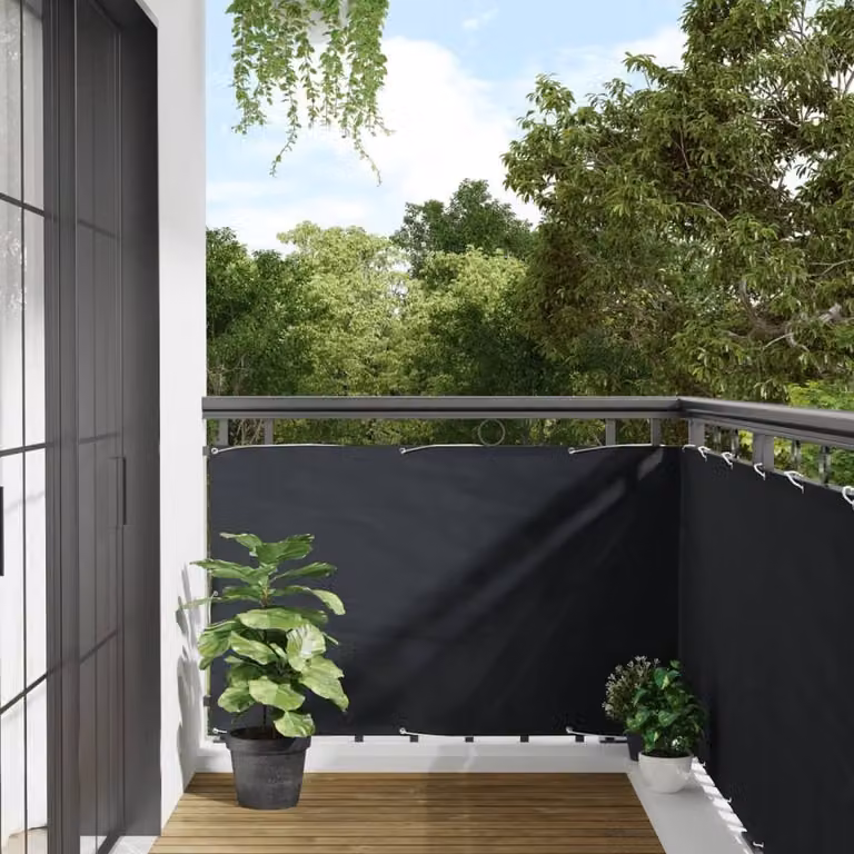 Berkfield Home Modern Balcony Screen in Anthracite Grey, W: 90 cm, H: 500 cm