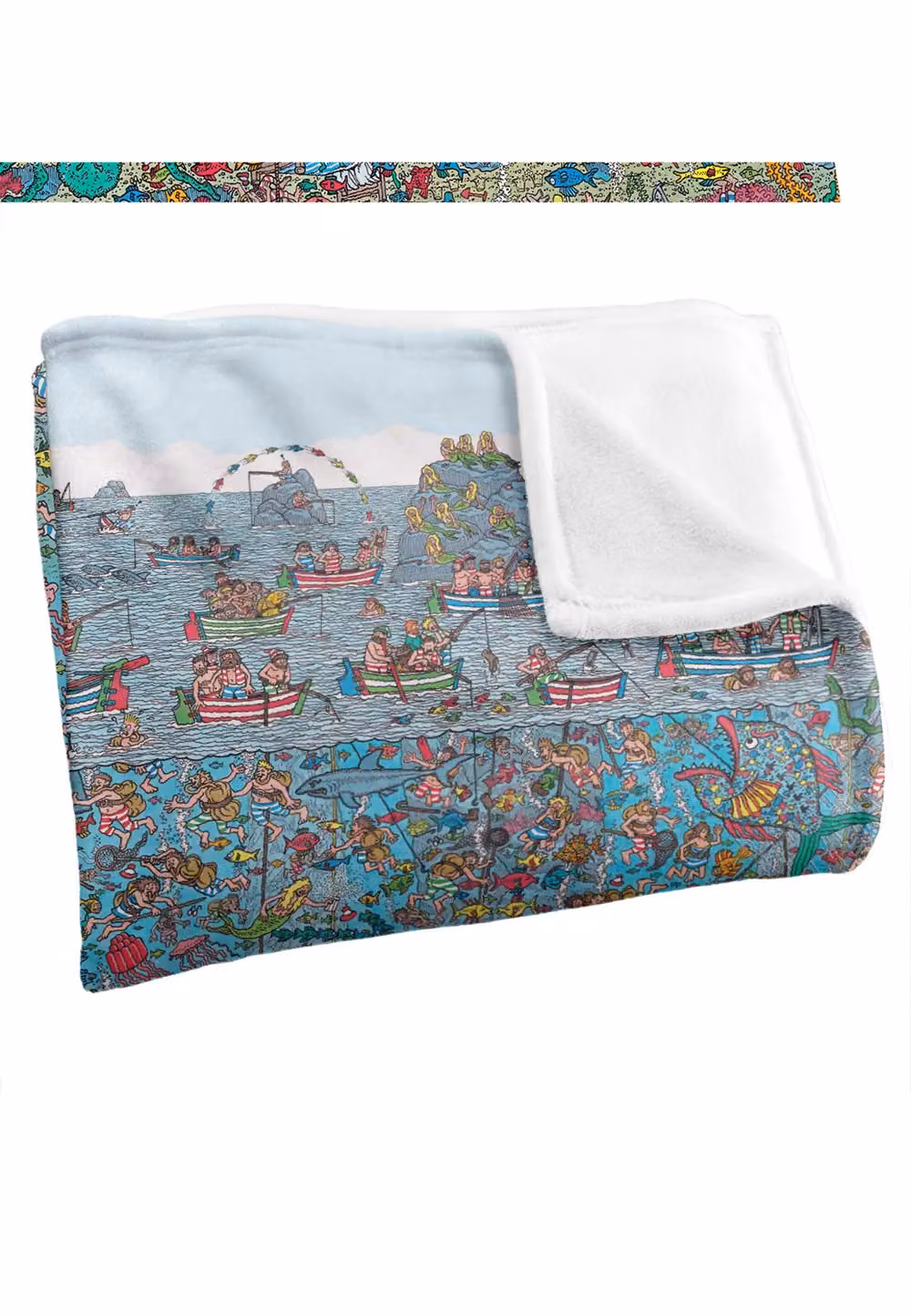 Trevco Where's Waldo Sea Me Silky Touch Super Soft Fleece Throw Blanket, Multicolour, W: 152 cm, D: 127 cm – 4