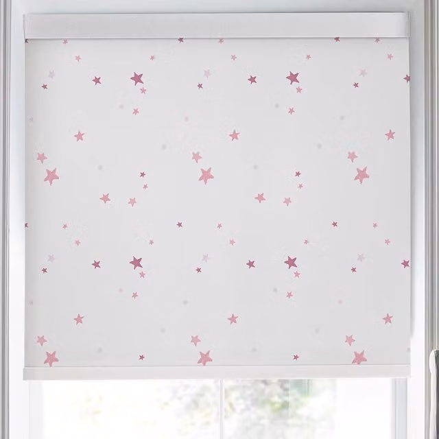 Laura Ashley Painterly Stars Semi-Transparent Made to Measure Roller Blind in Pink