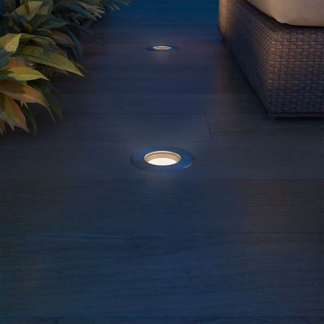 Berkfield Home Outdoor LED Ground Recessed Lights, 3 Piece Round Set in Silver