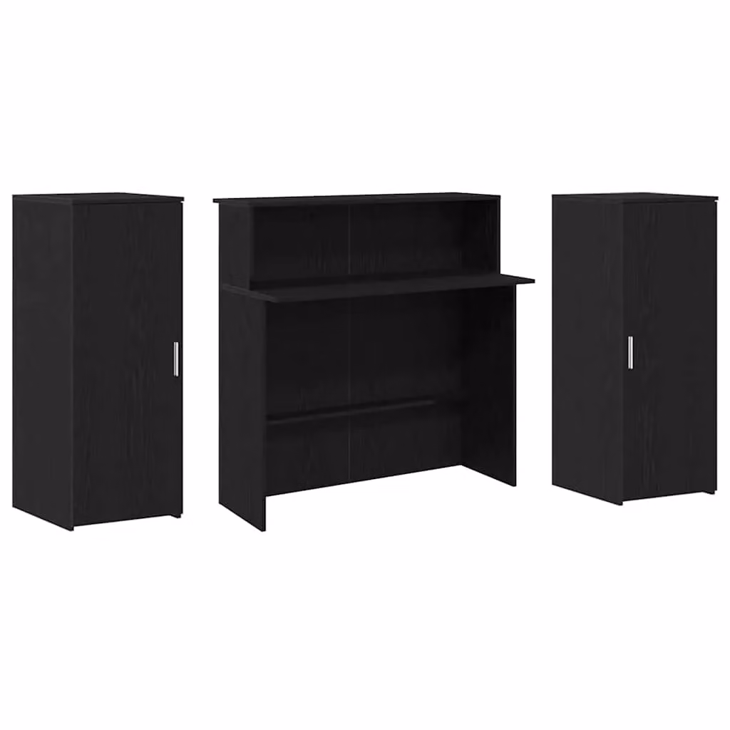 Berkfield Home Black Oak Reception Desk, W/D/H: 180 x 50 x 103.5 cm – 4