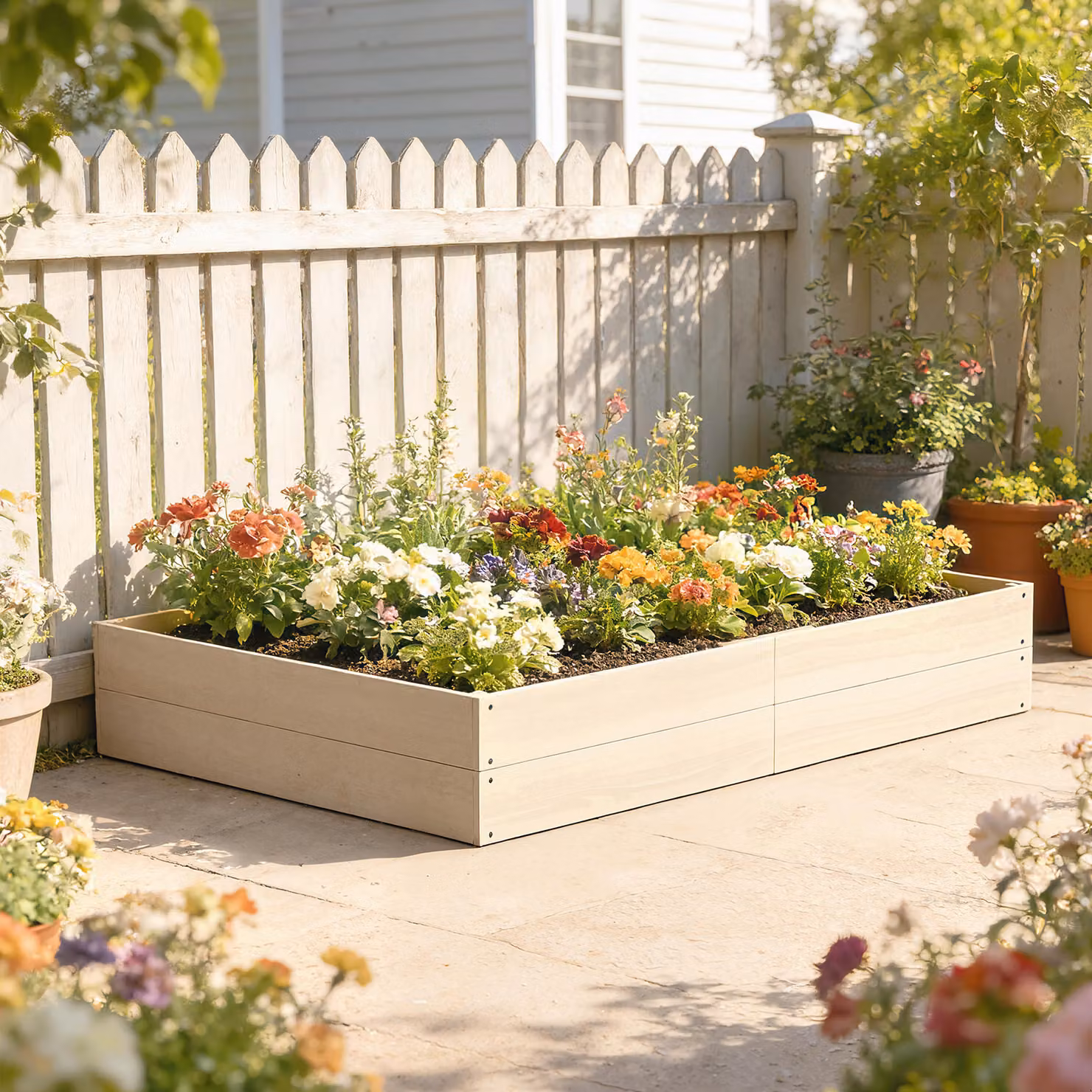 Outsunny Wooden Raised Garden Bed in Brown and Beige, 620L Extra Large Elevated Planter Box with Open Bottom, W/D/H: 120 x 30 x 120 cm – 2