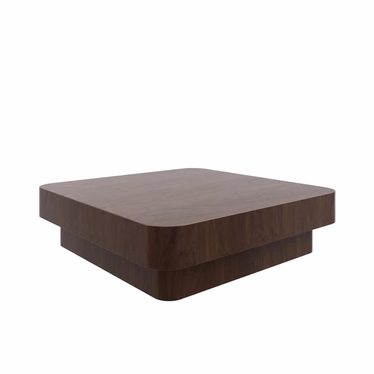 Dome Deco HERAT Art Deco Square Coffee Table in Brown Wood