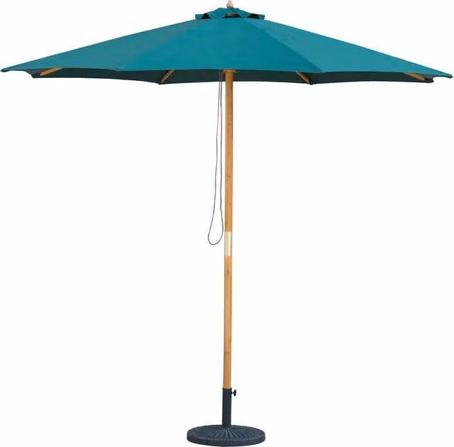 Mint Outdoor Bali Wooden Parasol in Hunter Green with Weatherproof Polyester Fabric