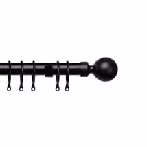 New Edge Blinds Black Metal Straight Curtain Pole