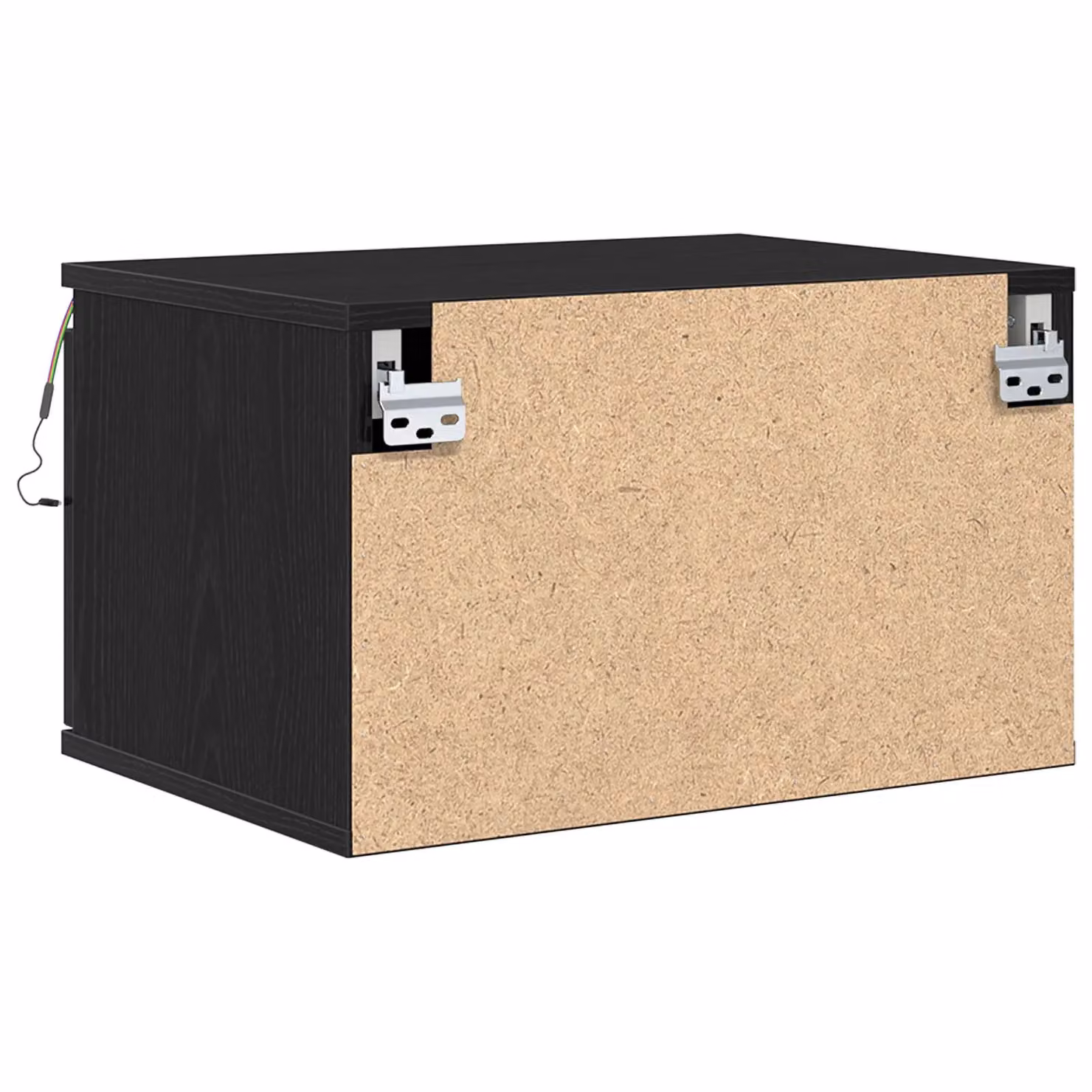 Berkfield Home Set of 2 Wall-Mounted Bedside Cabinets with Integrated LED Lights in Black Oak – 6