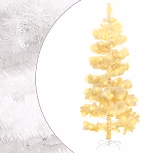 Berkfield Home Swirl Pre-lit Christmas Tree with Stand, White, Height: 180 cm