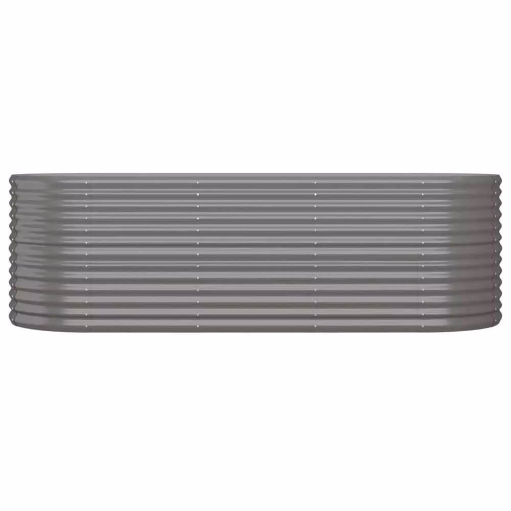Berkfield Home Garden Grey Powder-coated Steel Raised Bed W/D/H: 224 x 80 x 68 cm – 2