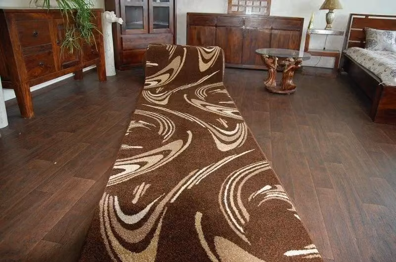 RugsX Heat-Set Fryz Abstract Modern Runner in Brown, W/D/H: 80 x 190 cm – 2