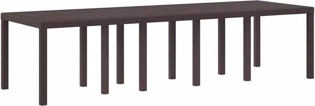 Berkfield Home Brown Poly Rattan Extendable Rectangular Garden Table W/D/H: 300 x 100 x 73 cm – 1