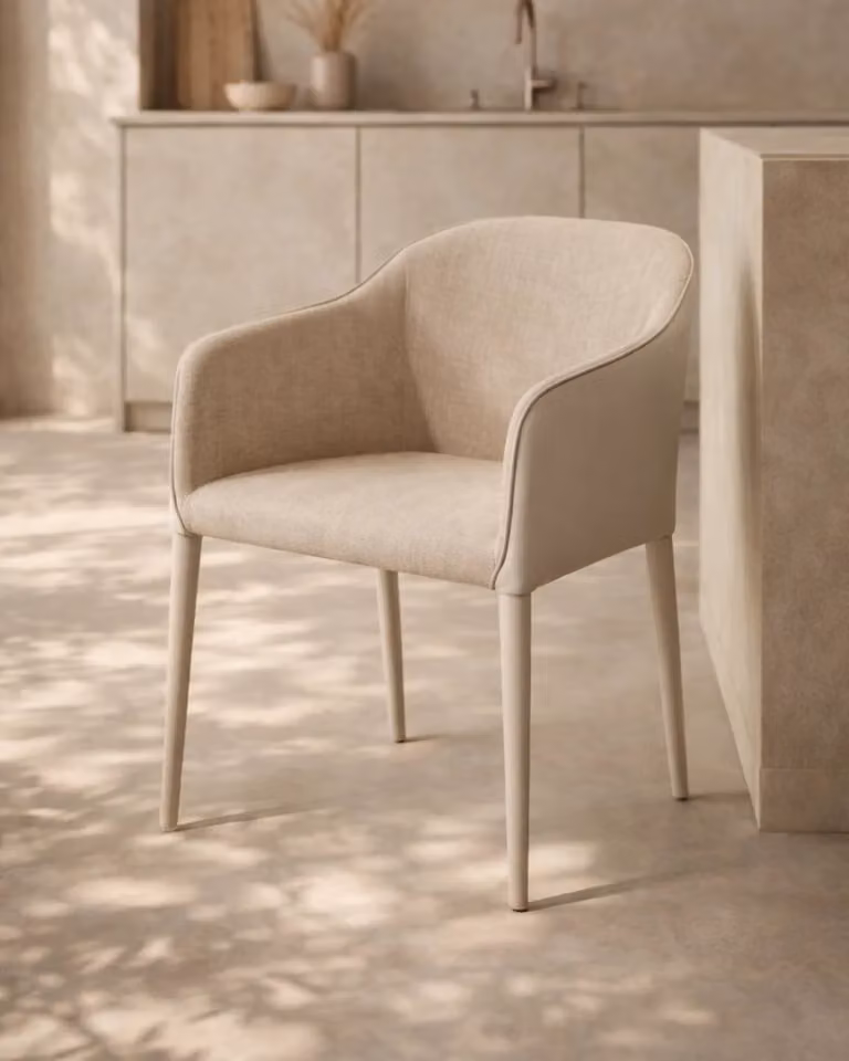 Tommy Franks Salcita Armchair Set of 2 in Beige Fabric