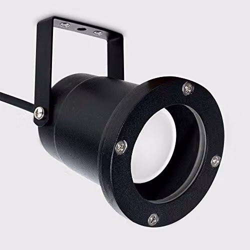 MiniSun Modern 3 in 1 Outdoor Lights, Pair of 2, Black Finish, IP65 Rated, Mains Wired Ground, Wall and Spike Mounts – 4