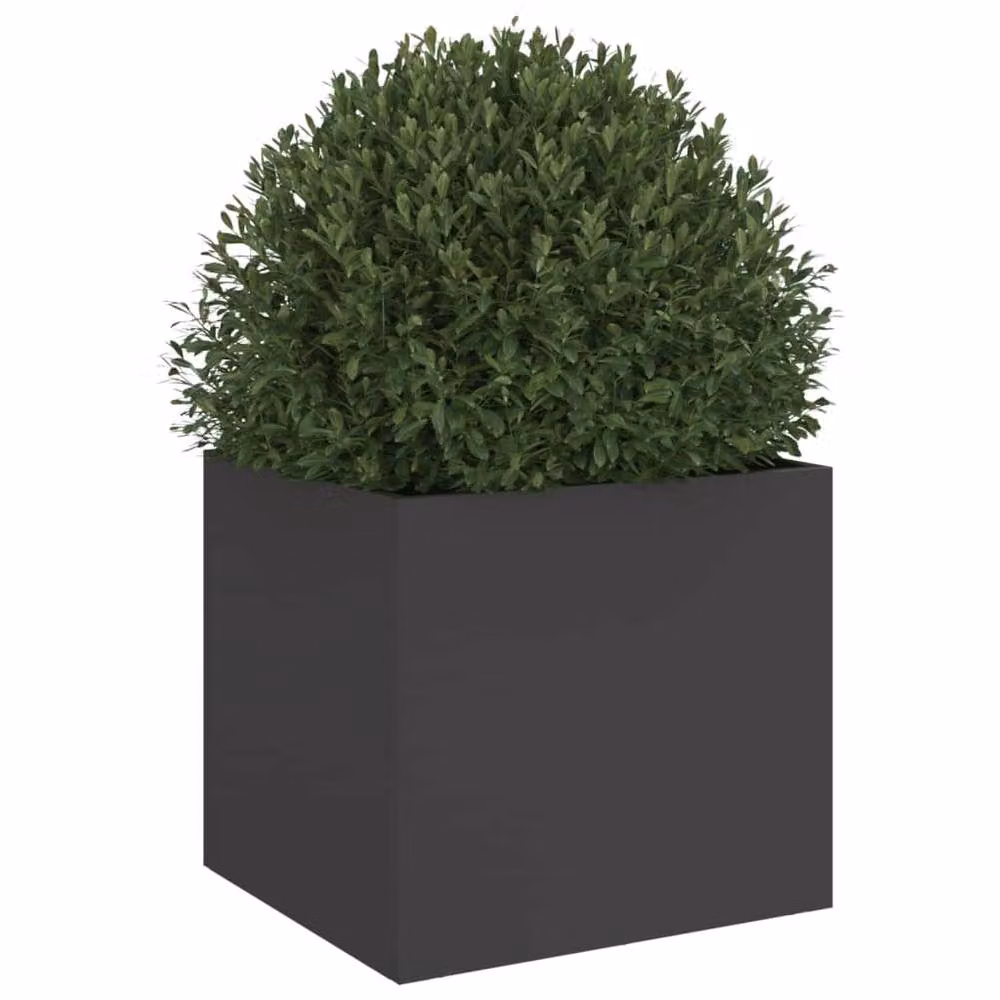 Berkfield Home Steel Planter Tub, Black, W/D/H: 32 x 30 x 29 cm – 4