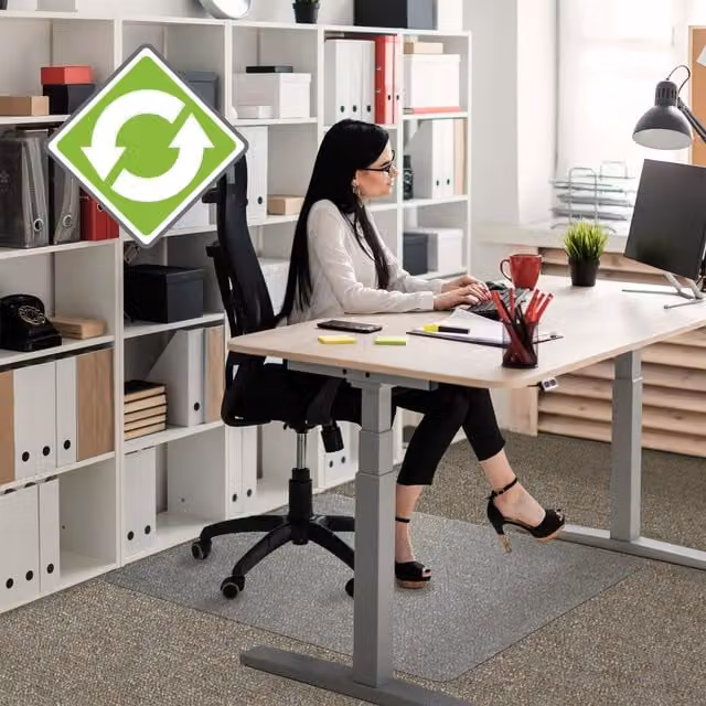 Floortex Transparent Polymer Rectangular Chair Mat, W: 75 cm, L: 120 cm