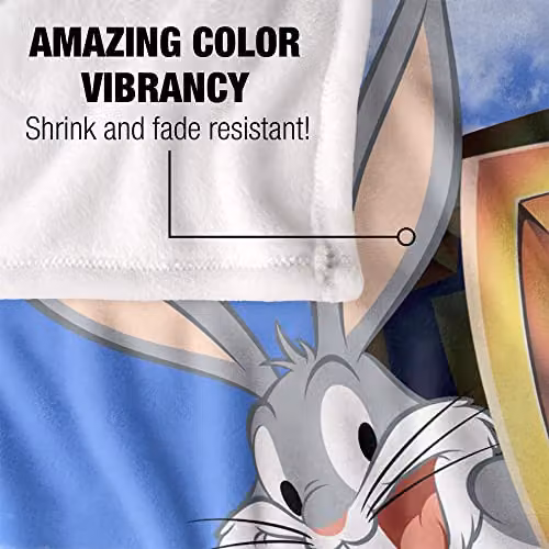 WB 100 Bugs Bunny White Silky Touch Super Soft Fleece Throw Blanket W/D/H: 152 x 127 cm – 2