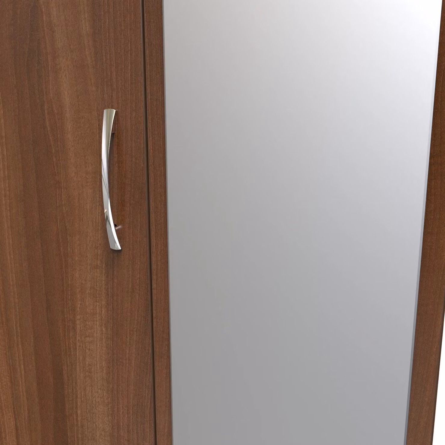 Ready Assembled 2 U Hampshire Triple Mirrored Wardrobe with 2 Drawers in Walnut – 3