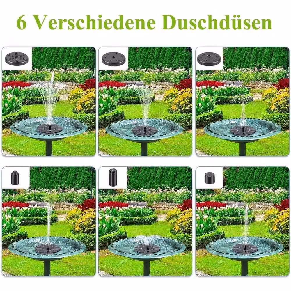 PAWNORA Black Solar Floating Fountain Pump for Garden Pools and Bird Baths – 5