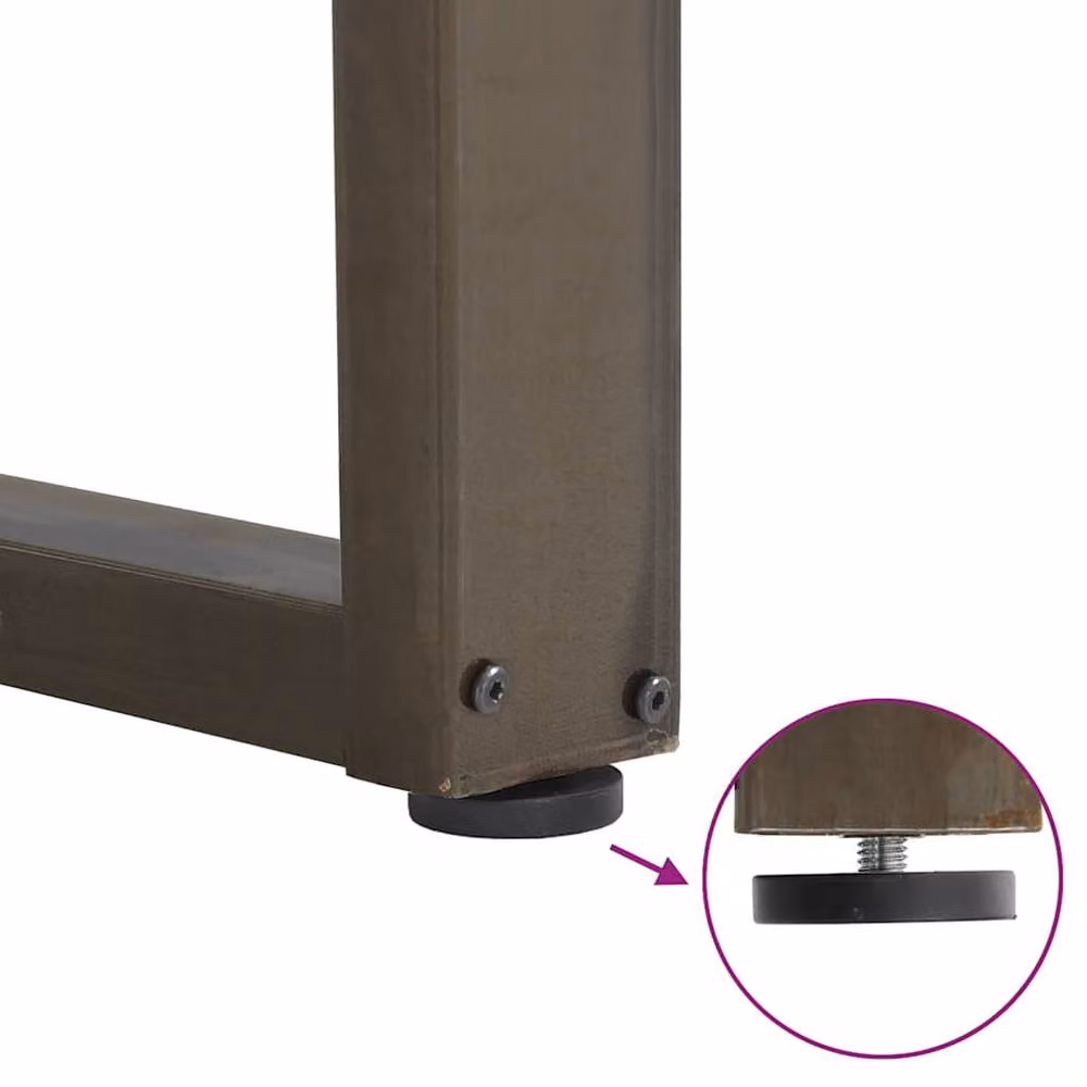 Berkfield Home Modern U-Shaped Coffee Table Legs, 3 Piece Set, Brown Powder-Coated Steel, W: 100 cm, H: 72.5 cm – 3