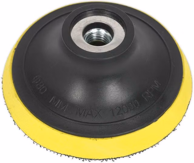 Loops 75mm Hook and Loop Backing Pad with M10 x 1.5mm Thread for Angle Grinders, Black and Multicolour