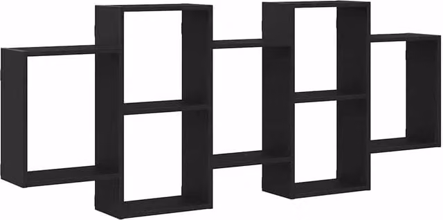 Berkfield Home Wall Mounted Shelf in Black Oak, W/D/H: 159 x 18 x 65 cm – 1
