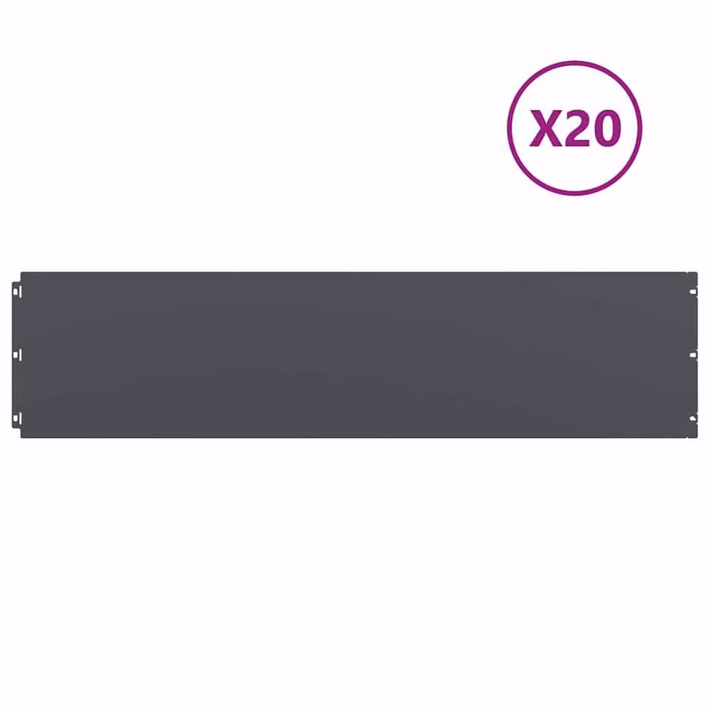 Berkfield Home Lawn Edgings, 20 Pieces, Anthracite, Cold-rolled Steel, 25 x 103 cm – 2