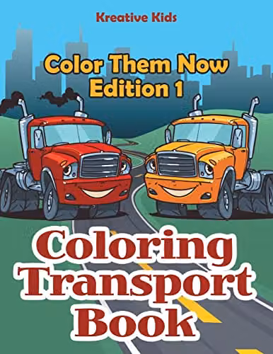 Kreative Kids Coloring Transport Book - Color Them Now Edition 1, Multicolour, W: 27.94 cm, H: 21.59 cm