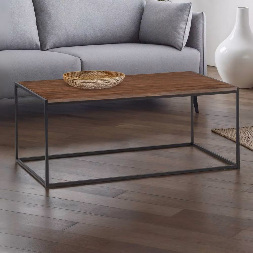 Cheshire Camden Industrial Style Coffee Table in Walnut and Black – 3
