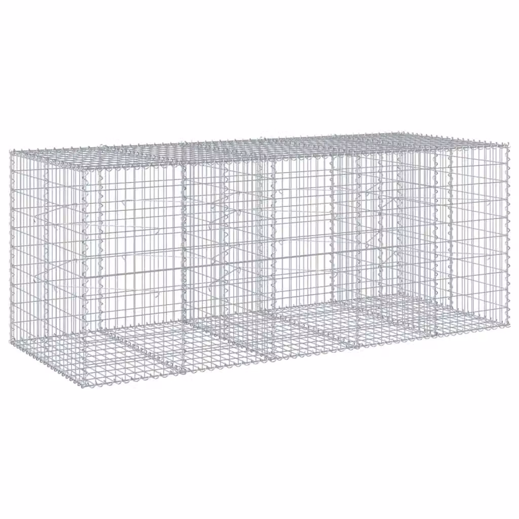 Berkfield Home Gabion Basket with Cover in Silver Galvanised Steel, W/D/H: 250 x 100 x 100 cm – 2