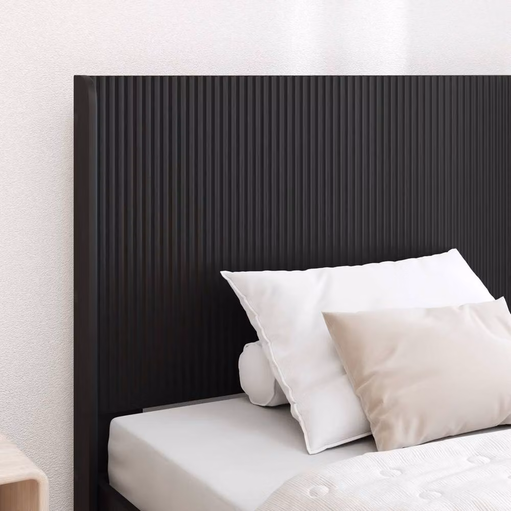 Berkfield Home Modern Bed Frame with Headboard and Side Compartment Storage in Black W: 75 cm, L: 190 cm – 3
